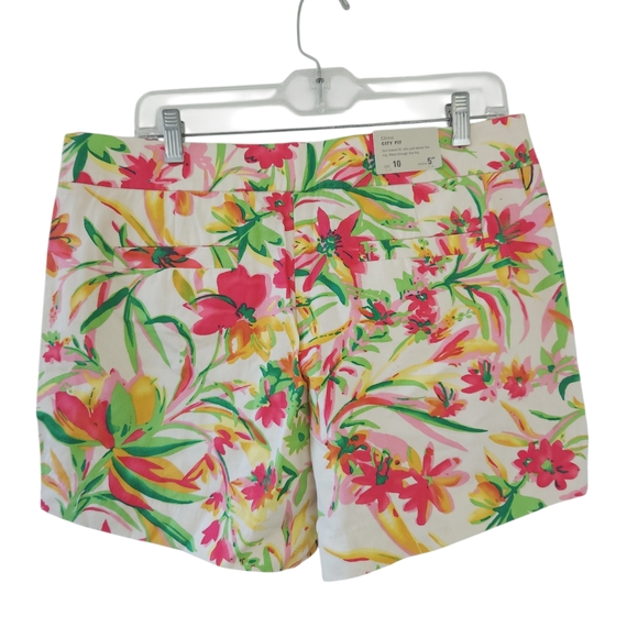 New J. Crew  City Shorts Women's Floral Print Cotton-Blend Shorts - Size 10 - Picture 2 of 4